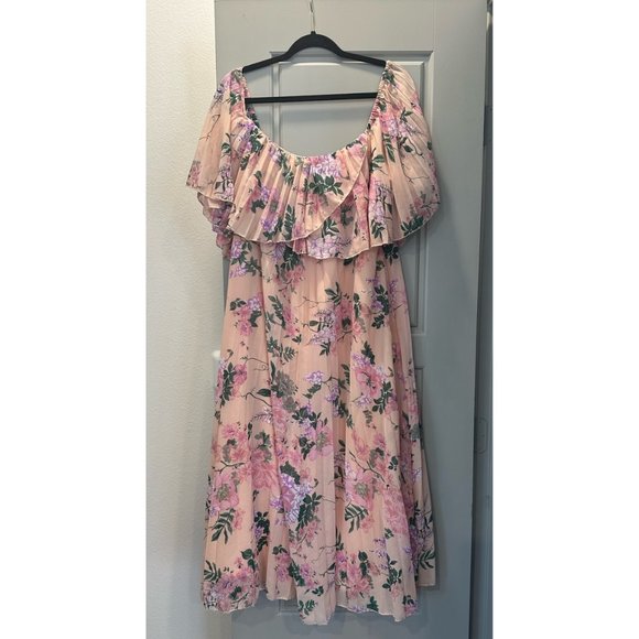 ASOS DESIGN Maternity pleated bandeau midi dress with double layer - Picture 4 of 6